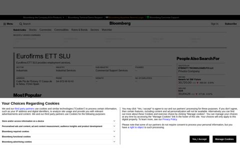 Eurofirms ETT SLU - Company Profile and News - Bloomberg ...