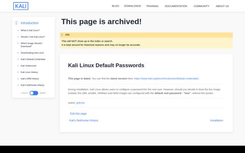 Kali Linux Default Passwords | Kali Linux Documentation