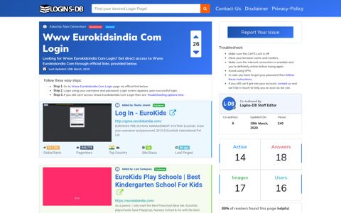 Www Eurokidsindia Com Login - Logins-DB