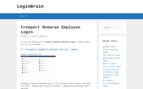 Freeport Mcmoran Employee Freeport Remote Access Portal ...