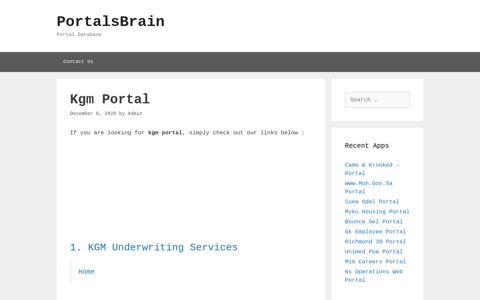Kgm Underwriting Services - PortalsBrain - Portal Database