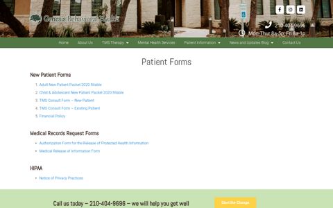 Patient Forms - Genesis Behavioral Health