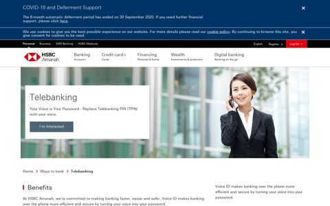 HSBC Telebanking | Banking services - HSBC MY Amanah