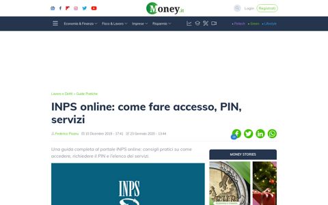 INPS online: come fare accesso, PIN, servizi - Money.it