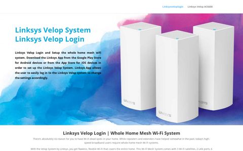Linksys Velop Login – Linksys Velop Setup | Linksys app