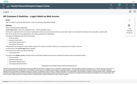HP Comware 5 Switches - Login Failed on Web Access