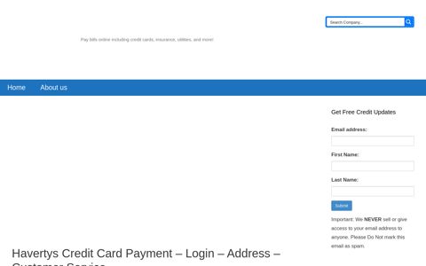 Havertys Credit Card Payment - Login - Address - Customer ...