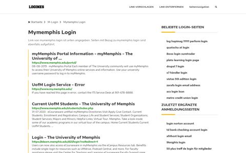 Mymemphis Login | Allgemeine Informationen zur Anmeldung
