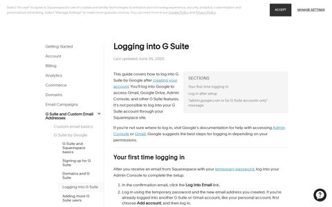 Logging into G Suite – Squarespace Help