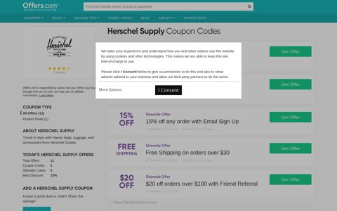 $20 off Herschel Supply Coupons & Promo Codes 2020