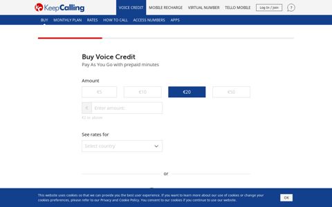 Buy prepaid credit for international calls | KeepCalling.com