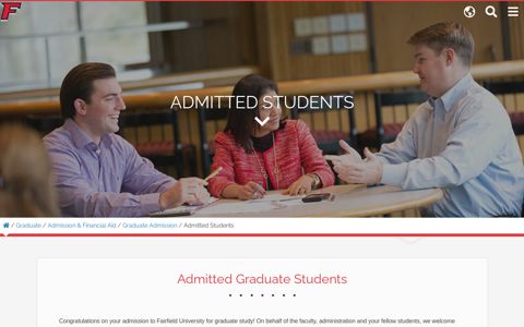 Admitted Graduate Students | Fairfield University