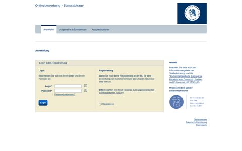 Humboldt-Universität zu Berlin - Onlinebewerbung ...