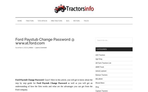 Ford Paystub Change Password @ www.at.ford.com