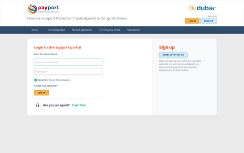 Login - Payport Support Portal - FlyDubai