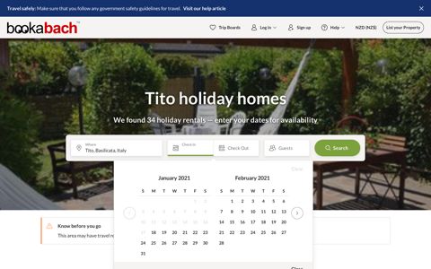Tito, IT holiday homes from NZ$ 82/night | Bookabach