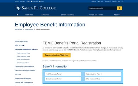 Employee Benefit Information - Santa Fe College