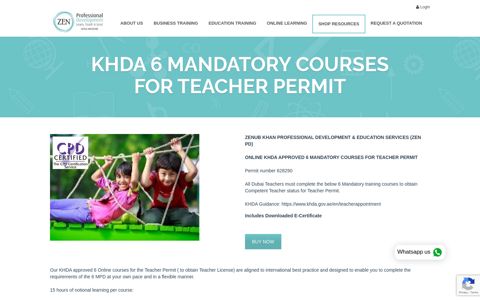 KHDA 6 Mandatory Courses For Teacher Permit - ZenPD