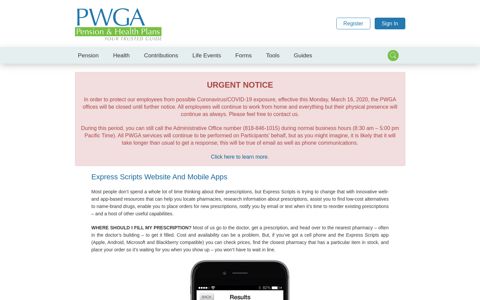 Express Scripts Website And Mobile Apps | PWGA Pension ...