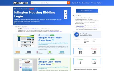 Islington Housing Bidding Login - Logins-DB