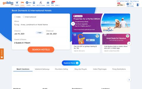 Online Hotel Booking | Book Cheap, Budget and ... - Goibibo