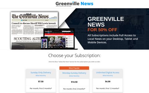 The Greenville News Subscription Discount | Subscriber ...