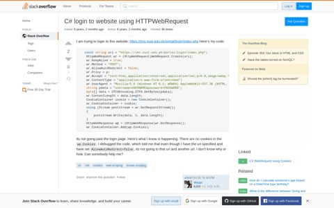 C# login to website using HTTPWebRequest - Stack Overflow