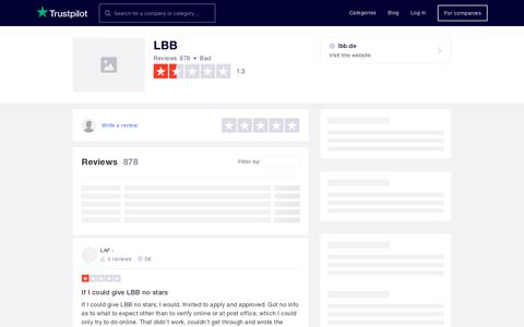 LBB Reviews | Read Customer Service Reviews of lbb.de