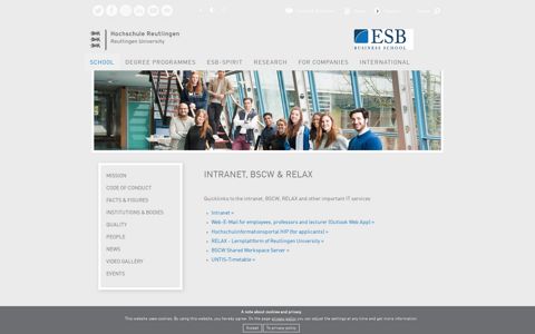 Intranet, BSCW & Relax : ESB Business School