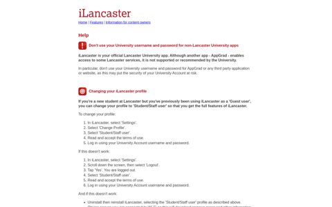iLancaster help - Lancaster University