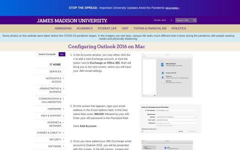 Configuring Outlook 2016 on Mac - James Madison University