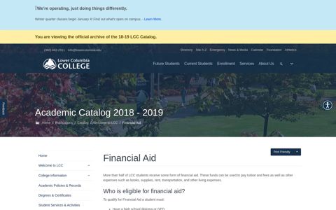 Financial Aid - Lower Columbia College