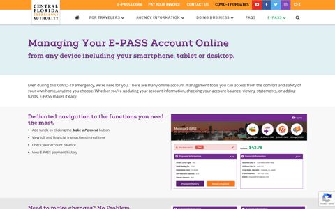 Managing Your E-PASS Account Online | Central Florida ...