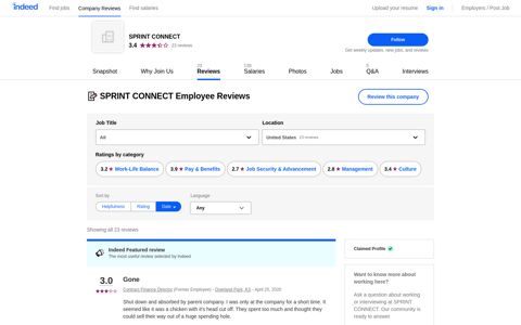 Working at SPRINT CONNECT: Employee Reviews | Indeed ...