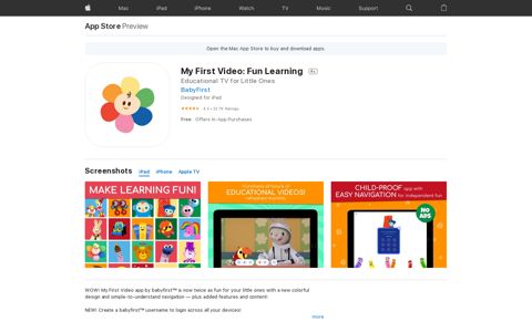 ‎My First Video: Fun Learning on the App Store