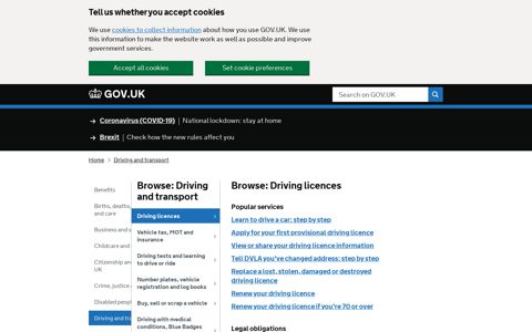 Browse: Driving licences - GOV.UK