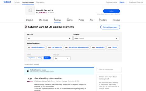 Working at Kutumbh Care pvt Ltd: Employee Reviews | Indeed ...