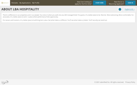 About LBA Hospitality - talentReef Applicant Portal