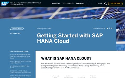 Getting Started with SAP HANA Cloud