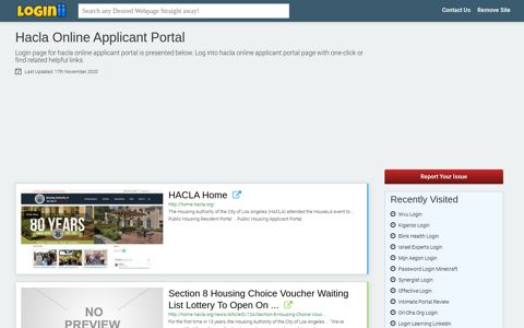 Hacla Online Applicant Portal - Loginii.com