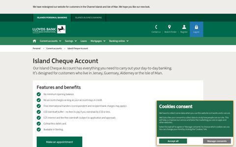 Island Cheque Account | Lloyds Bank International