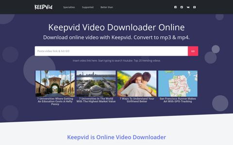 Keepvid video downloader online. Download Youtube videos ...