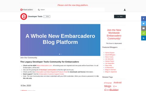 The Legacy Developer Tools Community for Embarcadero