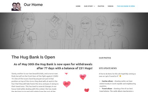 The Hug Bank Is Open – Our Home