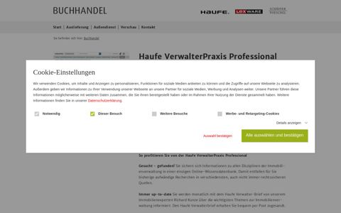 Haufe VerwalterPraxis Professional - Buchhandel - Haufe Group