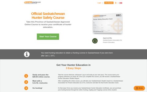 Official Saskatchewan Hunter Safety Course | HUNTERcourse ...