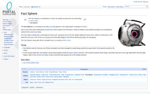 Fact Sphere - Portal Wiki
