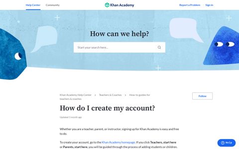 How do I create my account? – Khan Academy Help Center