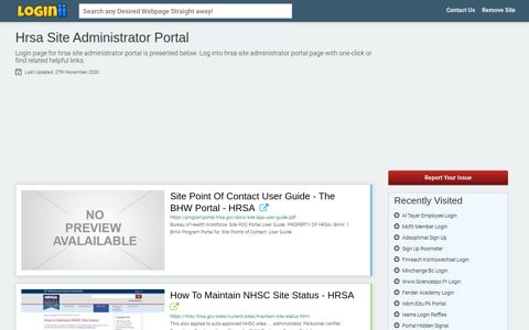 Hrsa Site Administrator Portal - Loginii.com