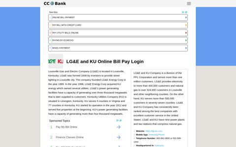 LG&E and KU Online Bill Pay Login - CC Bank